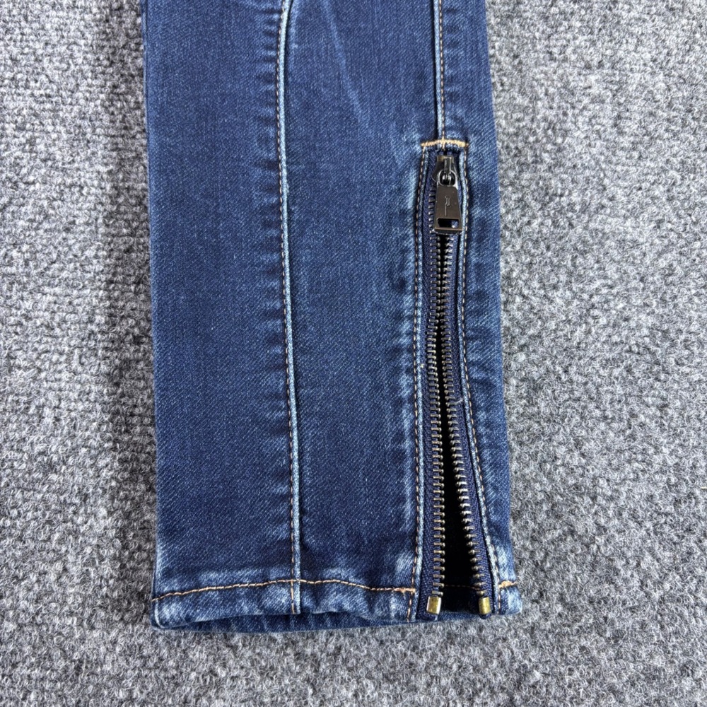Polo Ralph Lauren Skinny Jeans Womens 28 Blue Moto Ankle Zip Biker Mid Rise - Picture 3 of 9